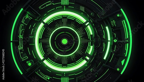 Wallpaper Mural Cybernetic Eye, Illuminated Futuristic Technology in Circular Design Torontodigital.ca