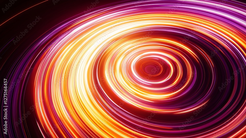 Abstract swirling concentric circles of vibrant light Abstract swirling concentric circles of vibrant light