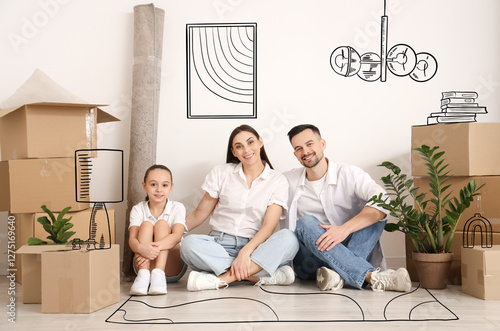 Happy family with belonging...