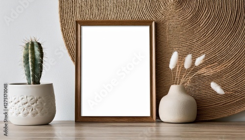 Scandinavianstyle Mock up Poster Frame Showcasing Cool Pastels and Minimalist Design Elements in a Cozy Interior Setting, Perfect for Artwork, Home Decor, or Inspiration Seeking Modern Aesthetes