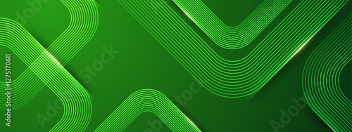 dynamic green lines form abstract shapes on gradient background, suitable for technology concepts, digital backgrounds, and modern artistic projects.