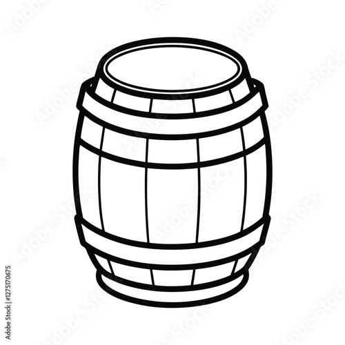 Line art of a metal barrel vector illustration1.eps