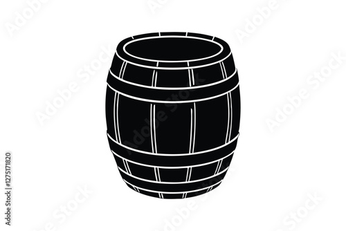 Silhouette design of an old metal barrel vector art illustration.eps