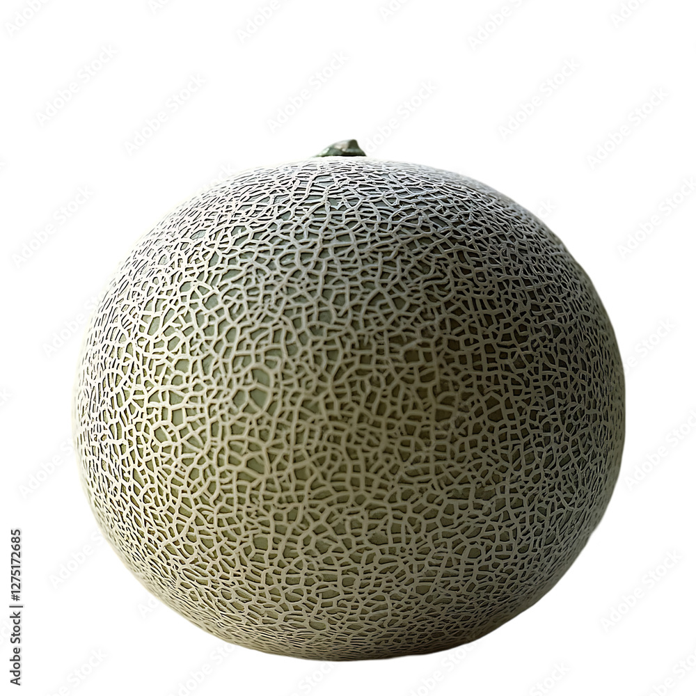 Round cantaloupe fruit, close-up studio shot Round cantaloupe fruit, close-up studio shot