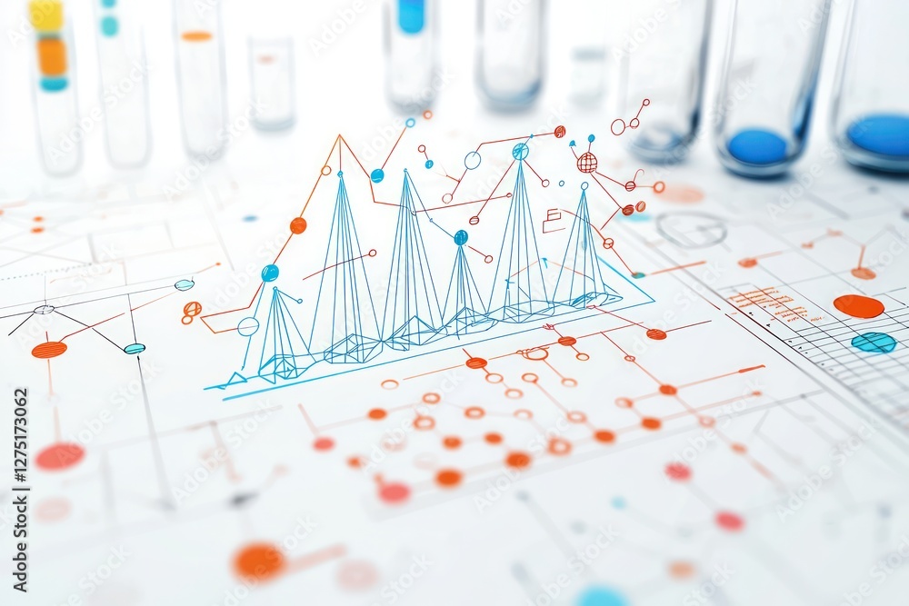 3D line icon for analytical research, sleek design for data analysis and reports on solid white background. 3D line icon for analytical research, sleek design for data analysis and reports on solid white background.