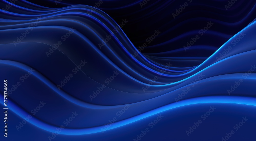 Blue Waves Abstract Background for presentation template or digital art Blue Waves Abstract Background for presentation template or digital art
