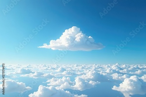 Wallpaper Mural A lone cloud floats effortlessly across the blue horizon, clouds, sky, landscape features Torontodigital.ca