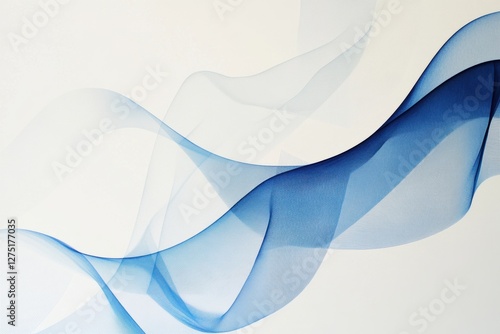 abstract blue line design with white space and white background 