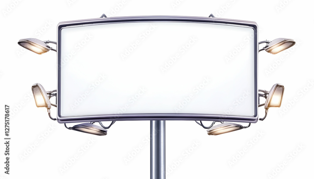 Obraz premium Blank billboard, city street, advertising space, night lighting, marketing