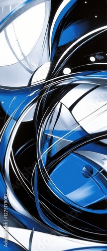 blue white and black abstract design 