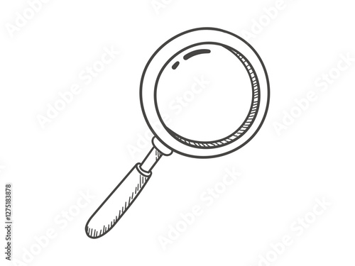 Hand drawn doodle magnifying glass icon, magnifying glass zoom zoom icon