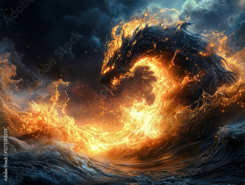 Taniwha Guardian flickering boundless currents