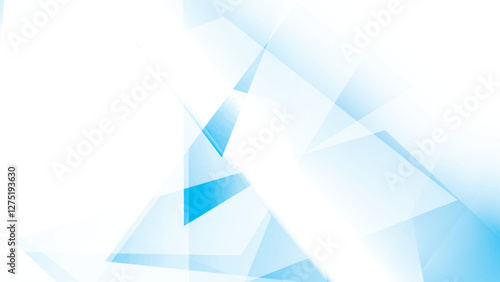 Abstract geometric white and blue color background with rectangle, triangle shape. Vector illustration.