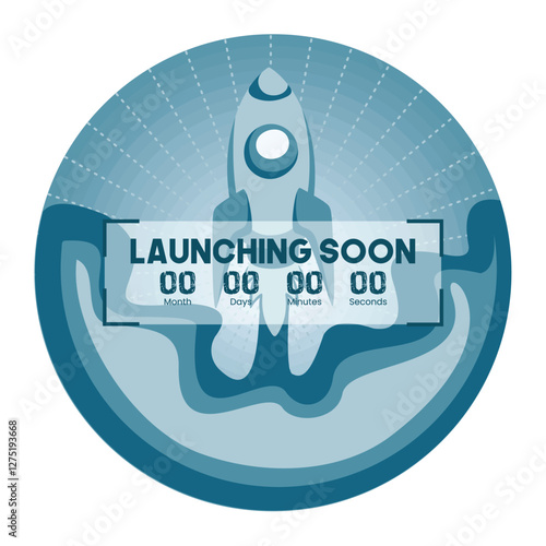 Rocket Launch Countdown Timer Design Representing New Beginnings and Exciting Opportunities.