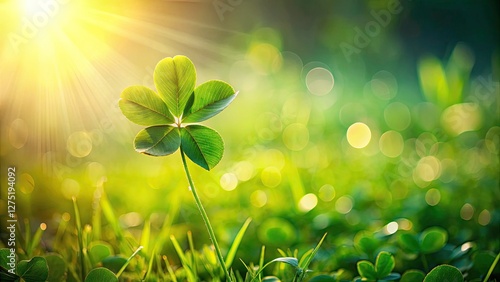Wallpaper Mural A lush clover field bathed in sunlight, a perfect spring scene. Torontodigital.ca