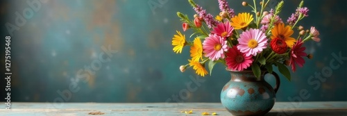 Wallpaper Mural Wildflowers in a vase with a rustic metal base, flora, blooms, wildflowers Torontodigital.ca