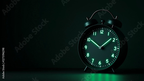 Wallpaper Mural Glowing green alarm clock in dark night setting. Torontodigital.ca