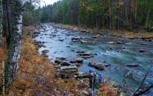 Papier peint Water autumn landscape