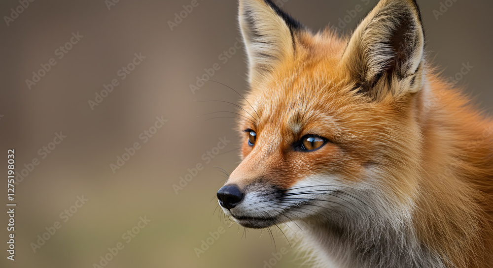 Fototapeta premium Majestic Red Fox Portrait: A Stunning Close-Up of Wildlife in its Natural Habitat