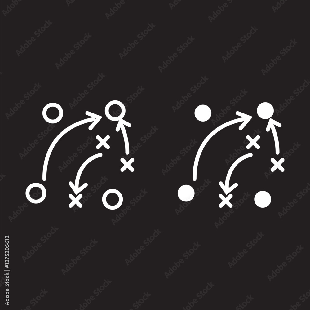 Soccer game strategy and tactic plan  vector icon. vector illustration . EPS 10/AI