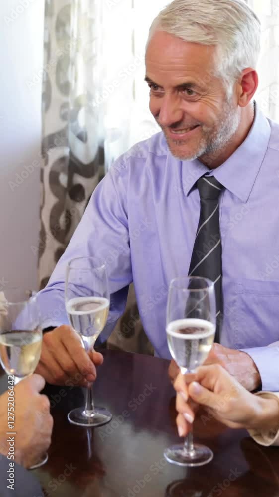 Business associates drinking champagne after work Business associates drinking champagne after work