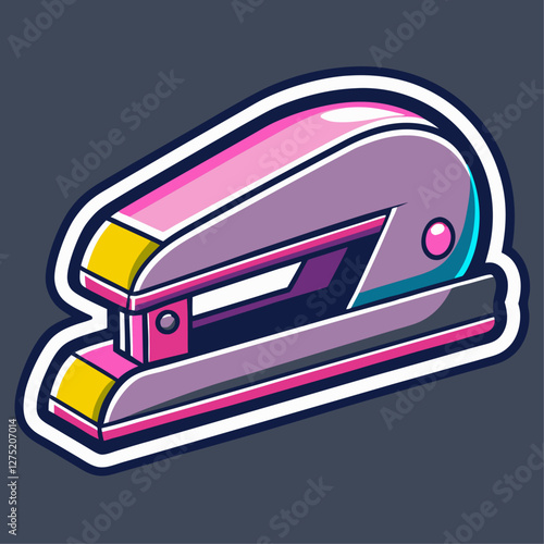 Illustration of a stylish office stapler for document binding