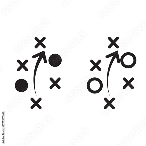 Soccer game strategy and tactic plan  vector icon. vector illustration . EPS 10/AI