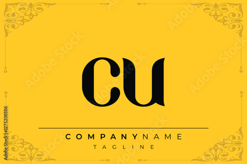 CU Lowercase Letter Initial Logo Design Template Vector Illustration. Letter C and U abstract luxury logo