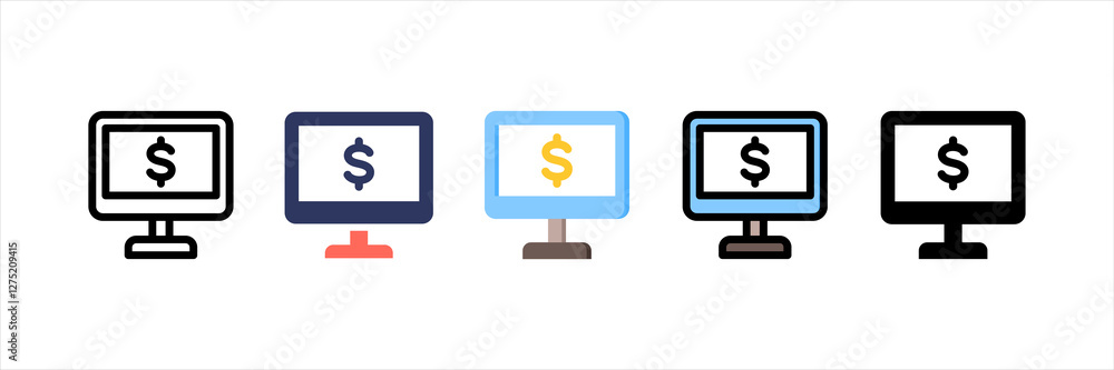 Online Payment Multistyle Icon Set Online Payment Multistyle Icon Set