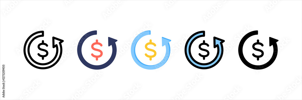 Return On Investment Multistyle Icon Set Return On Investment Multistyle Icon Set