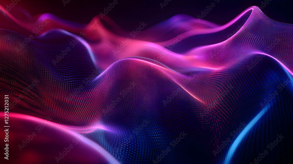 Abstract digital landscape with flowing particles and vibrant gradient color scheme Abstract digital landscape with flowing particles and vibrant gradient color scheme