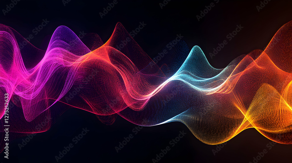 Fototapeta premium Colorful Energy Waves Abstract Background for Technology and Science Presentation