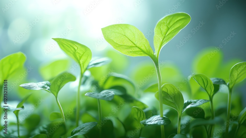 Seedlings sprouting, vibrant green, backlit, growth, nature, spring, agriculture, renewal, healthy Seedlings sprouting, vibrant green, backlit, growth, nature, spring, agriculture, renewal, healthy