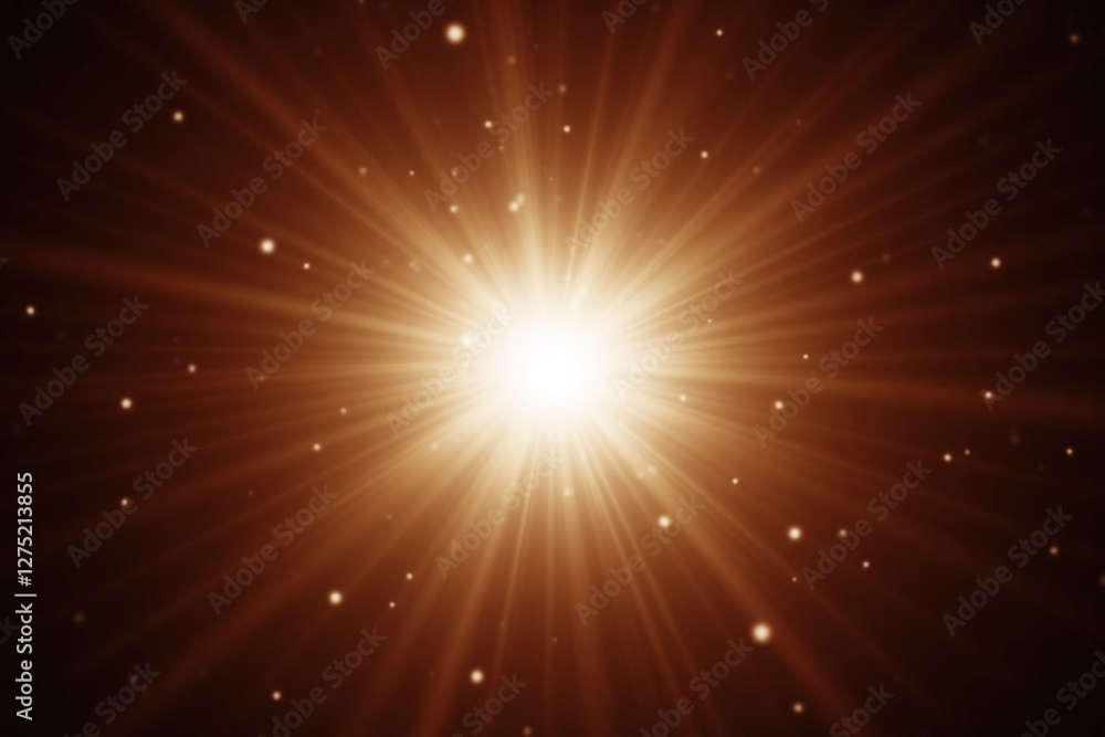 Naklejka premium Abstract dark brown background white dots circular light rays