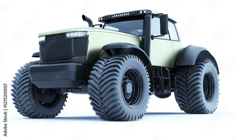 A powerful off-road tractor showcasing robust design on a clean white background, ideal for agricultural or machinery use A powerful off-road tractor showcasing robust design on a clean white background, ideal for agricultural or machinery use