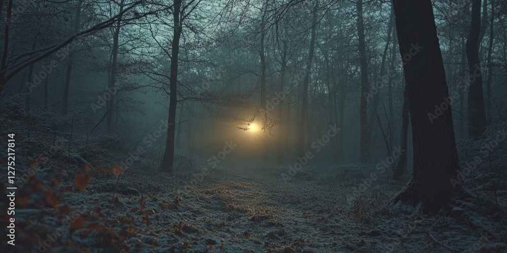 Naklejka premium Forest Lighting Through Trees