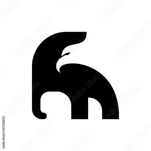 Negative Space Eagle and Elephant Modern Logo Design with Sleek, Minimalist, and Elegant Style for Branding, Corporate Identity, Business, and Creative Agencies Featuring Unique Symbolism and Abstract