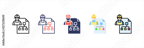 Subcontracting Multistyle Icon Set