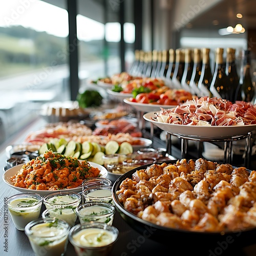 Buffet, food, drinks, event, catering, race track, background