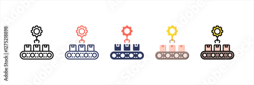 Manufacturing Multistyle Icon Set
