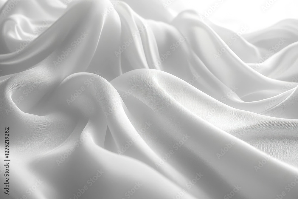 Obraz premium Elegant White Silk Fabric Drape