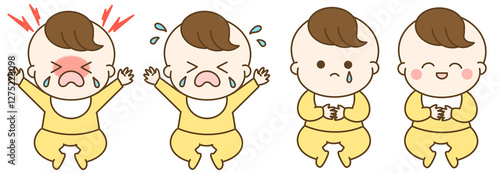 男の子の赤ちゃんの表情セット