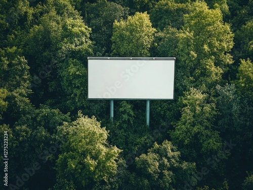 Empty Billboard in Forest