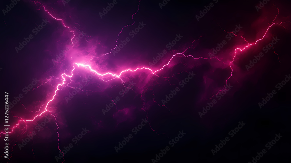 Striking Purple Lightning Against a Dark Background Striking Purple Lightning Against a Dark Background