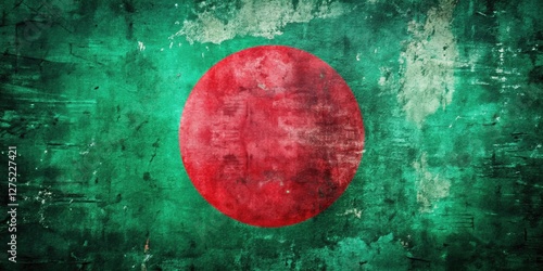 Bangladesh's Victory Day: A gritty, double exposed flag banner.  Remember the triumph.
