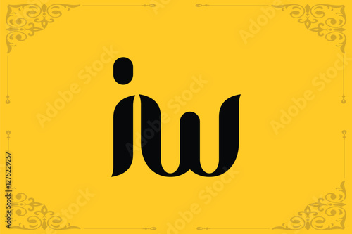IW Lowercase Letter Initial Logo Design Template Vector Illustration. Letter I and W abstract luxury logo