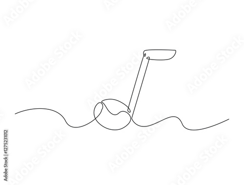 Musical note line art drawing vector illustration. Continuous line art drawing of music note. Editable stroke.