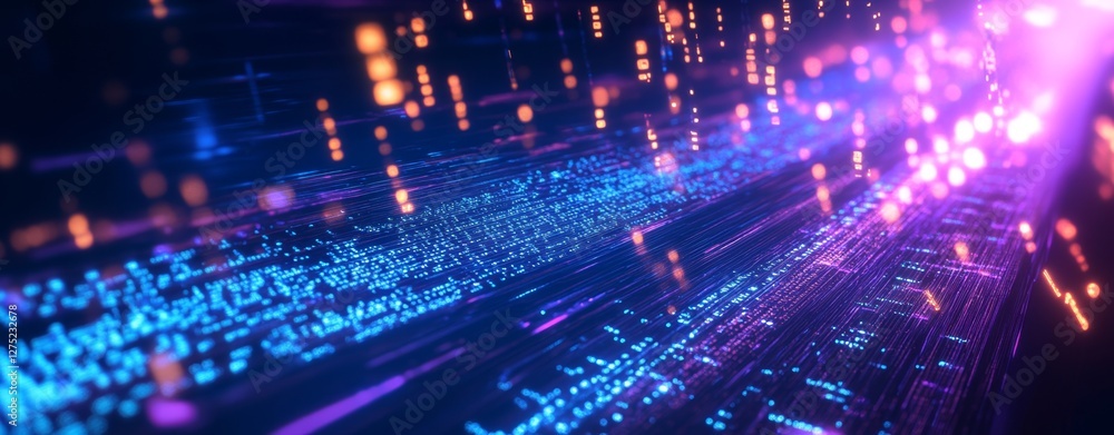 Digital Data Stream Flowing Through Cyberspace Digital Data Stream Flowing Through Cyberspace