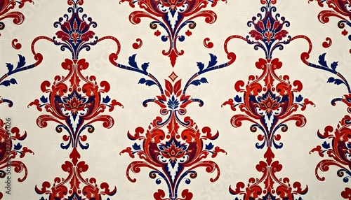Intricate Ottoman Vine Filigree Background with Gold Accents