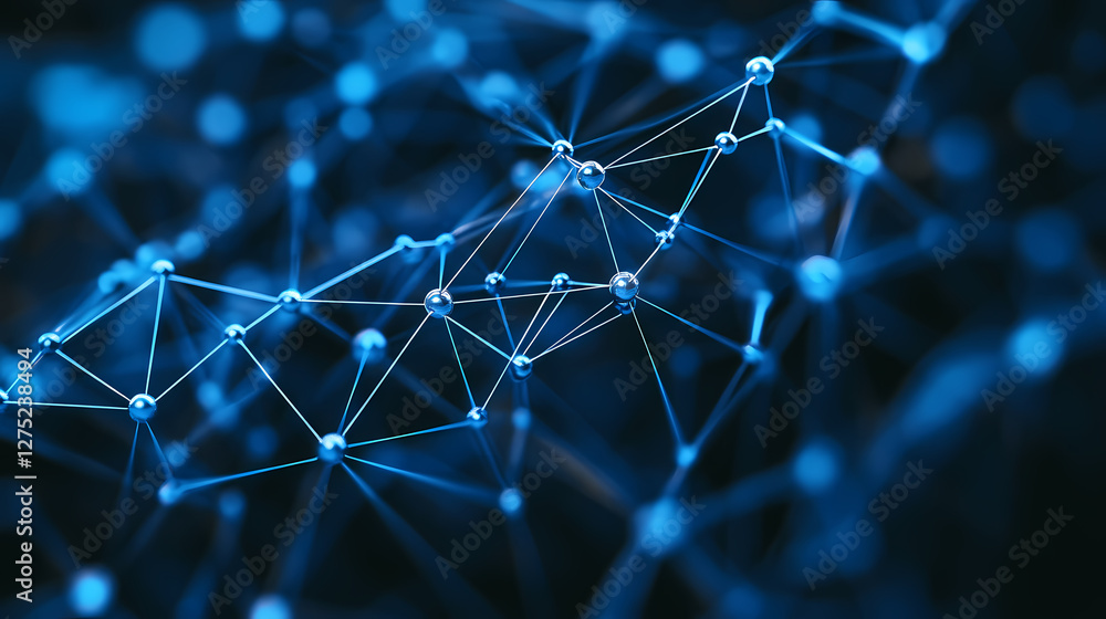 Abstract Blue Network: Lines and Spheres in a Futuristic Design Abstract Blue Network: Lines and Spheres in a Futuristic Design